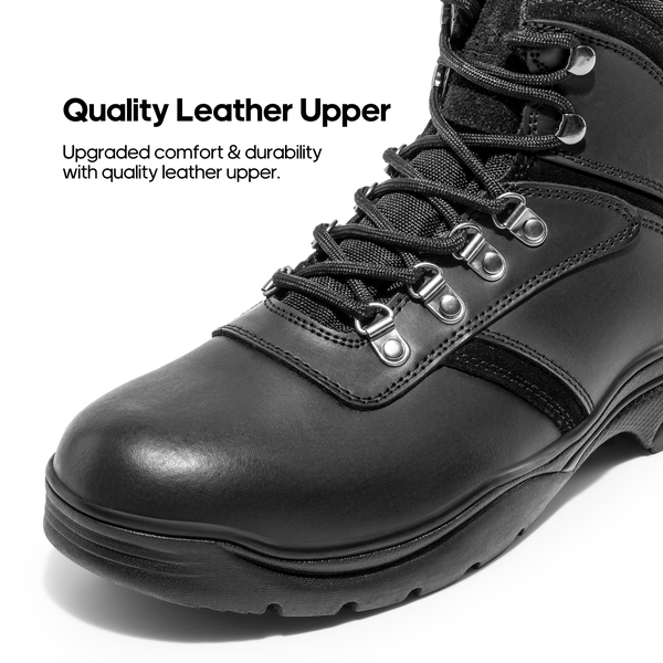 Men's Quality Leather Waterproof Hiking Boots - BLACK - 1